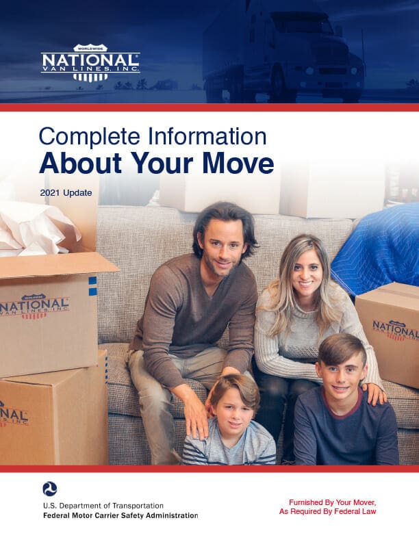 the cover of the national moving company's complete information about your move