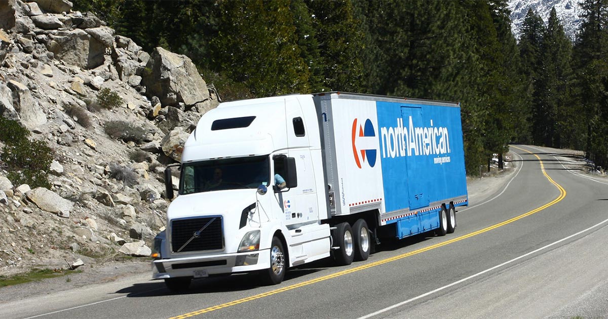A North American Van Lines moving truck.